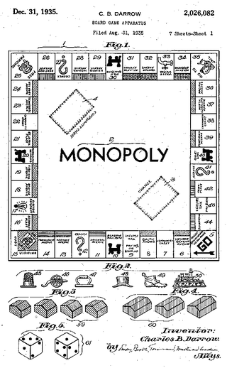 Imagen: Patente original del Monopoly a Darrow. Wikimedia Commons